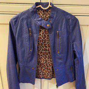 Dark periwinkle faux leather jacket